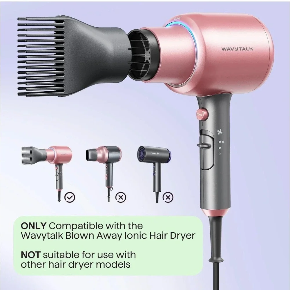 Wavytalk Grey Comb Nozzle  Compatible with Wavytalk Blown Away Ionic Hair Dry